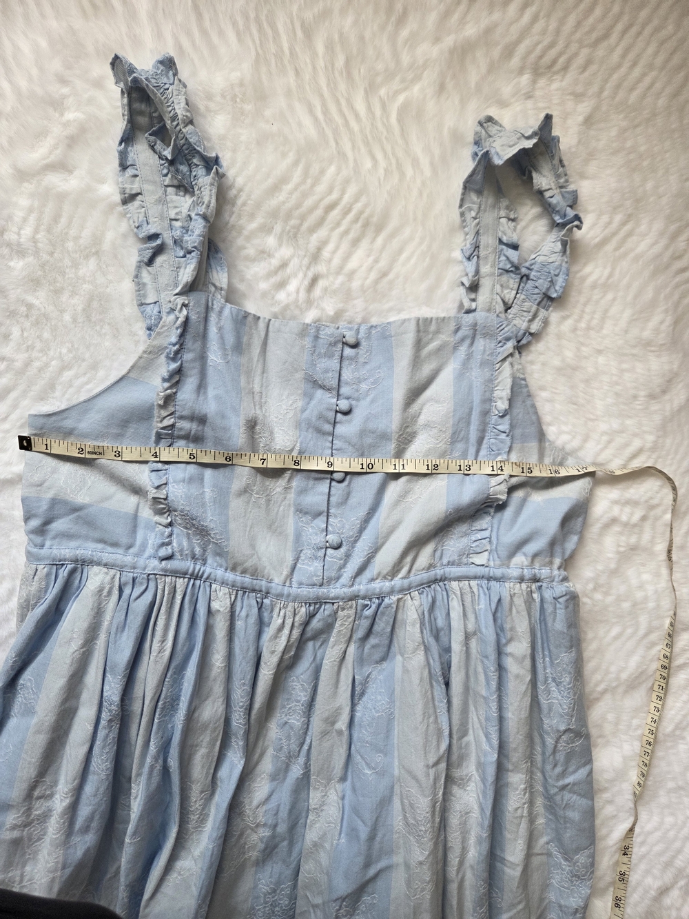 LoveShackFancy Light Blue Ruffled Strap Sundress - Picture 5 of 16